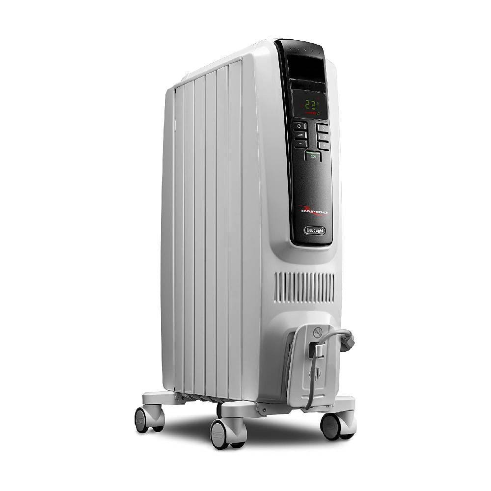 De&Longhi Oil-Filled Radiator Space Heater, Quiet 1500W, Adjustable Thermostat, 3 Heat Settings, Timer, Energy Saving, Safety Fe