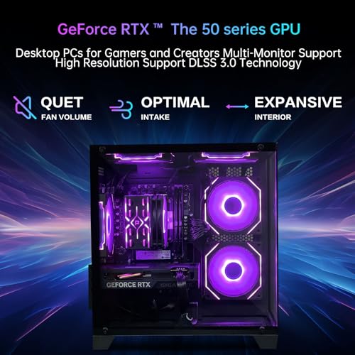 Gaming PC Desktop Computer,Intel Core i5 13400F,RTX 5060 8G,32GB DDR4 RAM 1TB SSD,ARGB Fan,Prebuilt Computer Tower for Gaming and Office