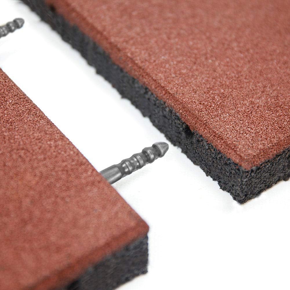 RevTime Easy-DIY Ultra Thick Interlocking Outdoor Rubber Tiles 20" x 20" x 1 3/4&rdquo;, 45mm Thick for Playground, Outdoor Gym Floor, Sports Deck, Backyard Play Area (Pack of 2) Red