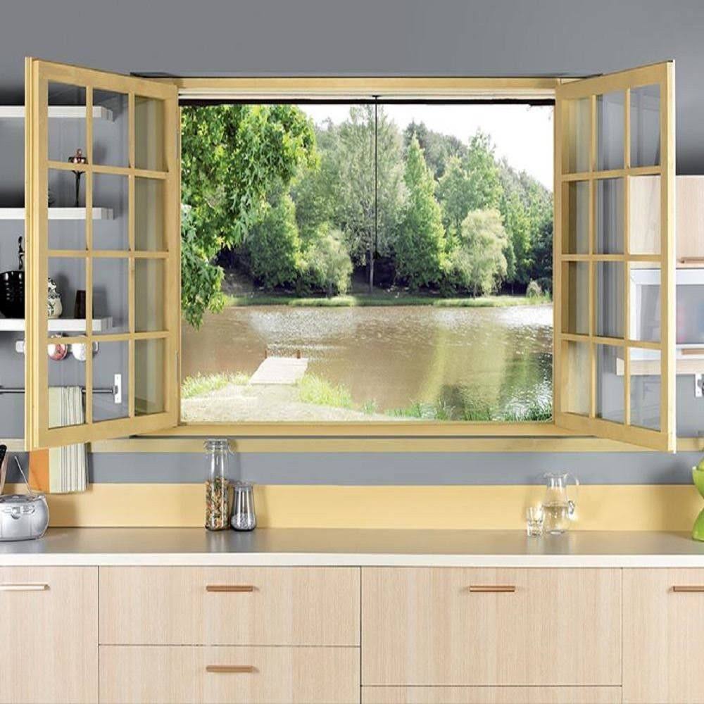 Retractable Bug Screen 55 in. x 67 in. Adjustable Width/Height White Aluminum Fiberglass Vertically Retractable Window Insect Sc