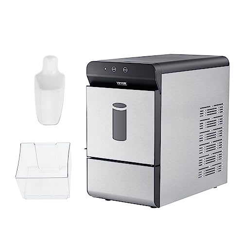 VEVOR Commercial Ice Maker, 400LBS/24H Ice Making Machine with 330.7LBS Large Storage Bin, 800W Auto Self-Cleaning Ice Maker Machine with 3.5-inch LED Screen for Business Bar Tested to UL Standards