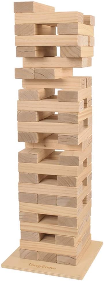 Outdoor Giant Tumbling Tower Games for Kids and Adults Jumbo Wood Stacking Lawn Yard Game with Carry Bag and Board 7 x 2.4 x 1.2 inches