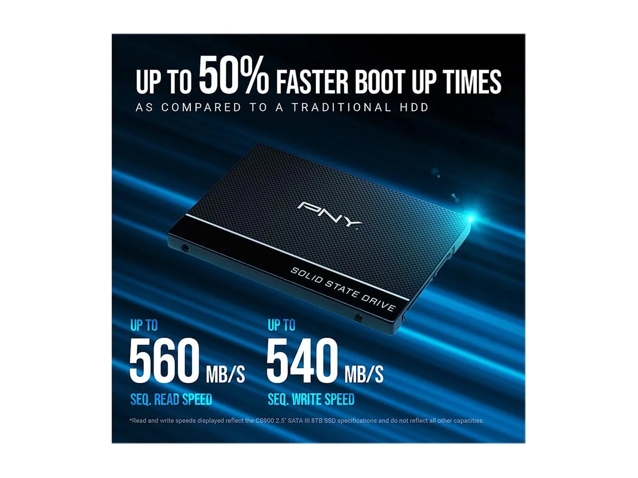 PNY CS900 2.5" 4TB SATA III 3D NAND Internal Solid State Drive (SSD) SSD7CS900-4TB-RB