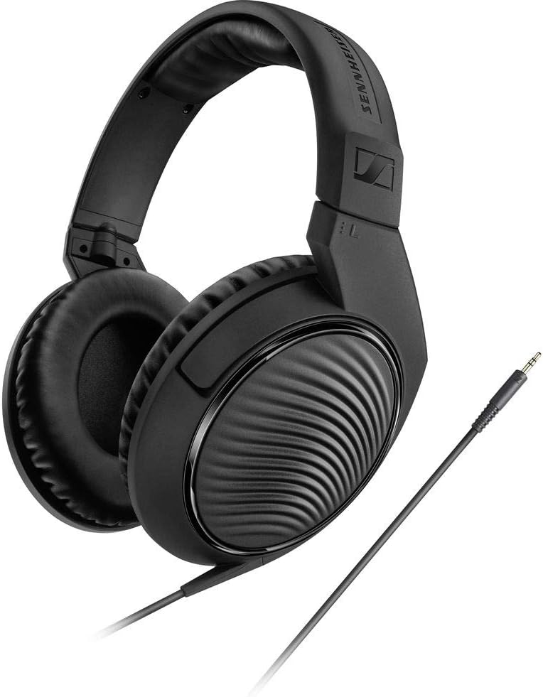 Sennheiser HD 200 Pro Monitoring Headphones with Headphone Holder & Stereo 1/4 Male Headphone Extension Cable 10' Bundle