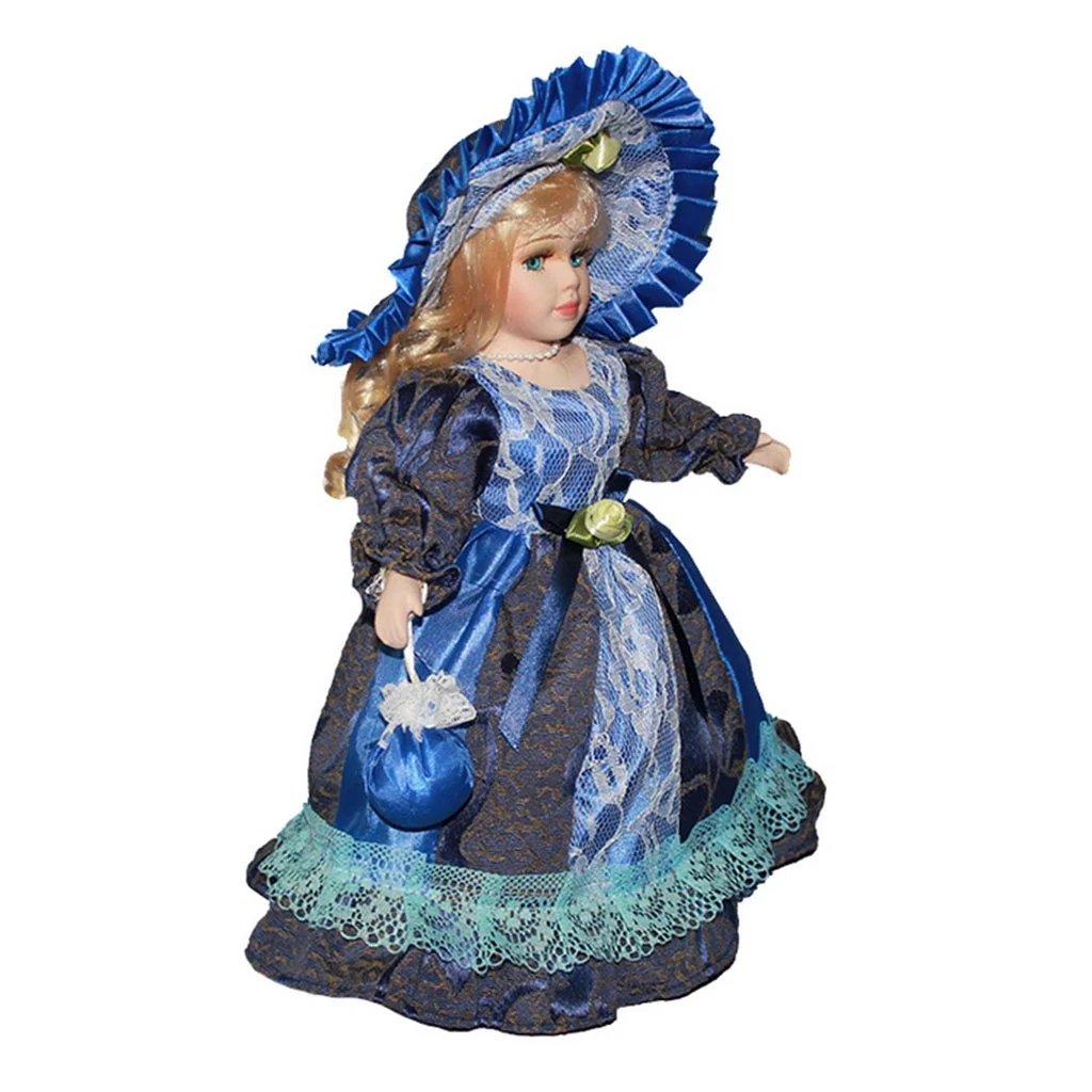Antique Elegant Porcelain Girl for Doll Standing Figurines Handicraft Beautifully Dolls Christmas Gift Exquisite Present