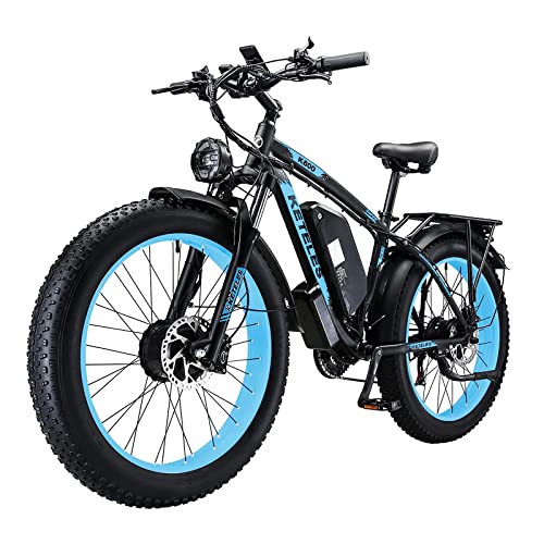 2000W Fashion Electric Bike Dual Motor Ebike Adults 26" Fat Tire Electric Mountain Bike 48V 23AH Removable Battery 35 MPH 21 Speed Hydraulic Disc Brake