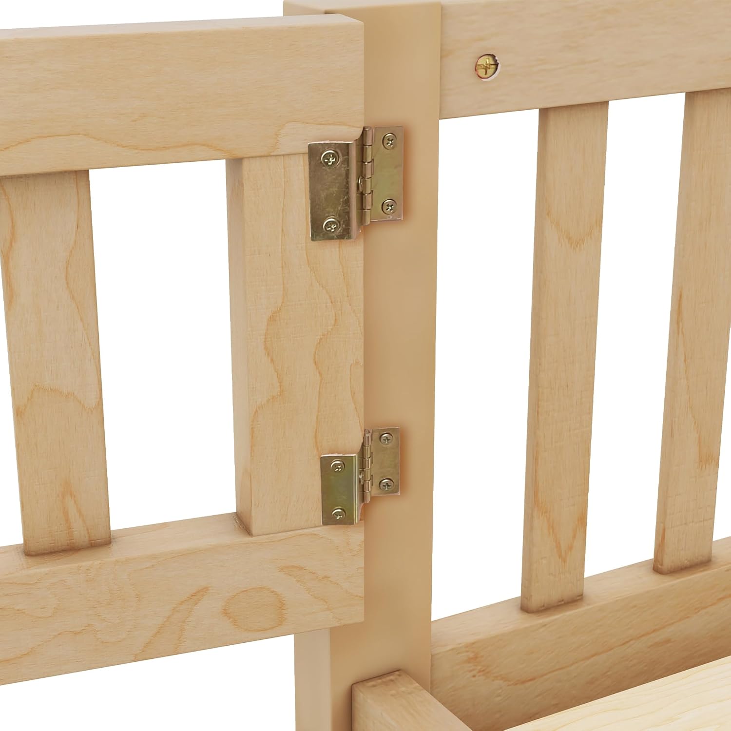 VOXIV Twin Size Montessori Floor Bed,Twin Size Floor Bed with Door and Fence, Floor-Bed-Frame for Children Bedroom,Toddlers, Boys Girls,Easy Assembly,Natural