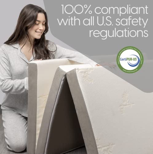 Milliard Memory Foam Folding Mattress with Washable Cover, Cot Size (75 inches x 31 inches)
