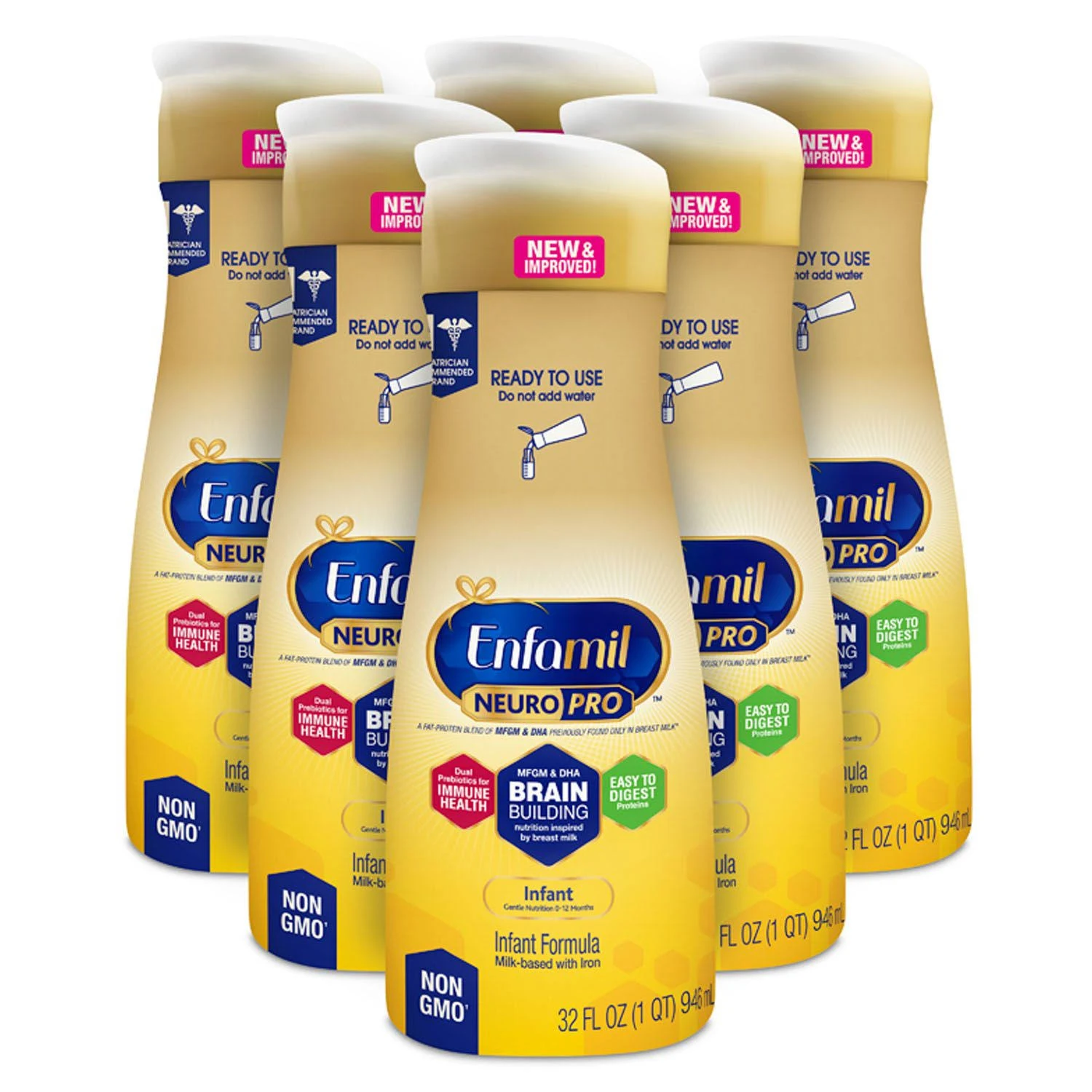 Enfamil neuropro Infant Formula, Ready to Use 32 fl oz Bottle (Case of 6)