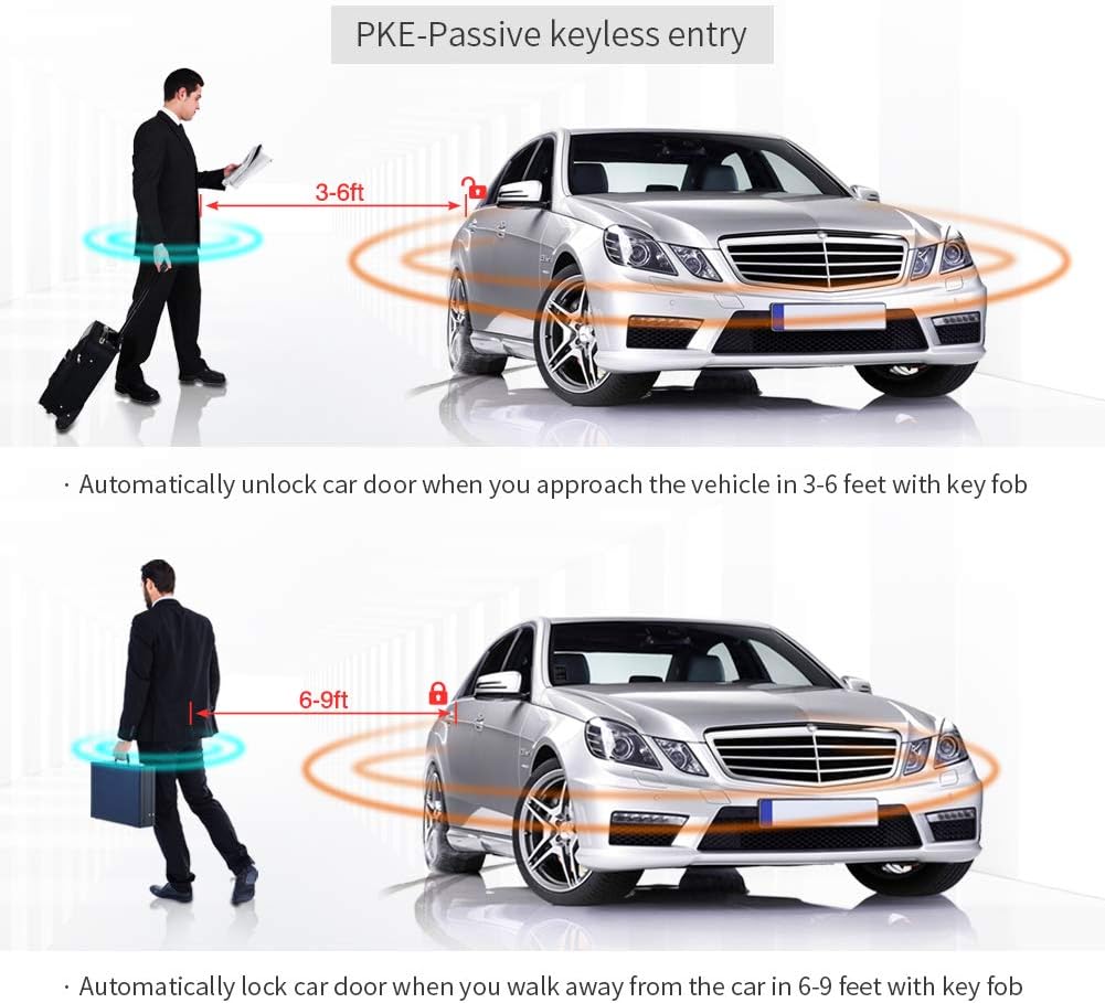 EASYGUARD EC002-T2 PKE car Alarm System keyless Entry auto Start Starter Push Start Button Password keypad Rolling Code