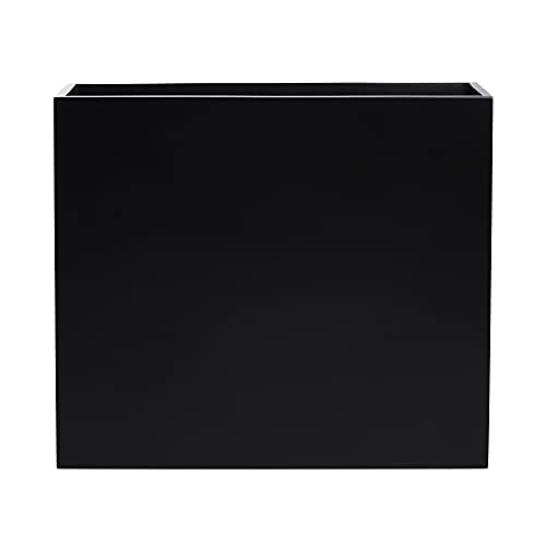 Calistoga Tall Rectangle Fiberglass Planter, Black, 48 Inch