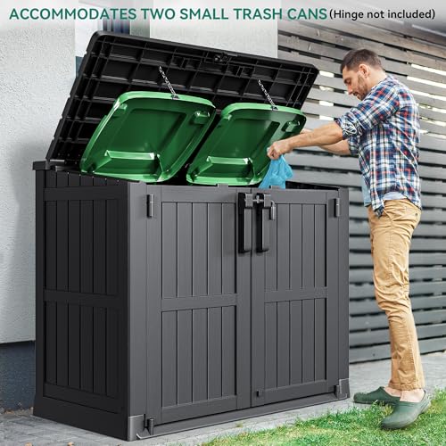 YITAHOME 8x6.2FT Outdoor Storage Shed w/o Floor, All-Weather Plastic Shed with Lockable Doors, Window & Vents, Plastic Tool Shed for Backyard, Patio, Poolside, Lawn, Gray