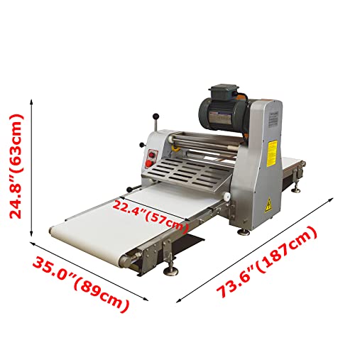 TECHTONGDA Commercial Dough Sheeter Stainless Steel Pizza Pasta Roller Machine Fondant Flattener Pastry Sheeter Bakery Baking Equipment