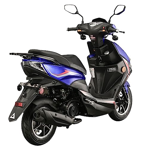 HHH X18 150cc Scooter Street Motorcycle Gas Moped 150cc Adult Bike with 10 inch Aluminum Wheels (Choose Your Color : Red, Black & Blue)