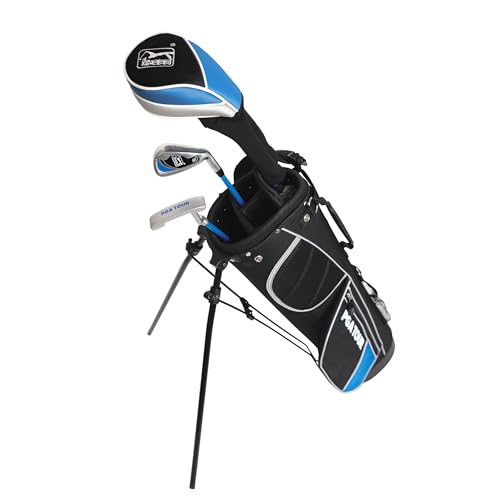 G1 Series Blue Kids Golf Club Set| Golf Clubs and Sets for Height 4'8"-5'2"| Complete Golf Club Sets w/a Golf Driver, Putter & Golf Bag| Young Men & Women Golf Clubs Ages 8-12