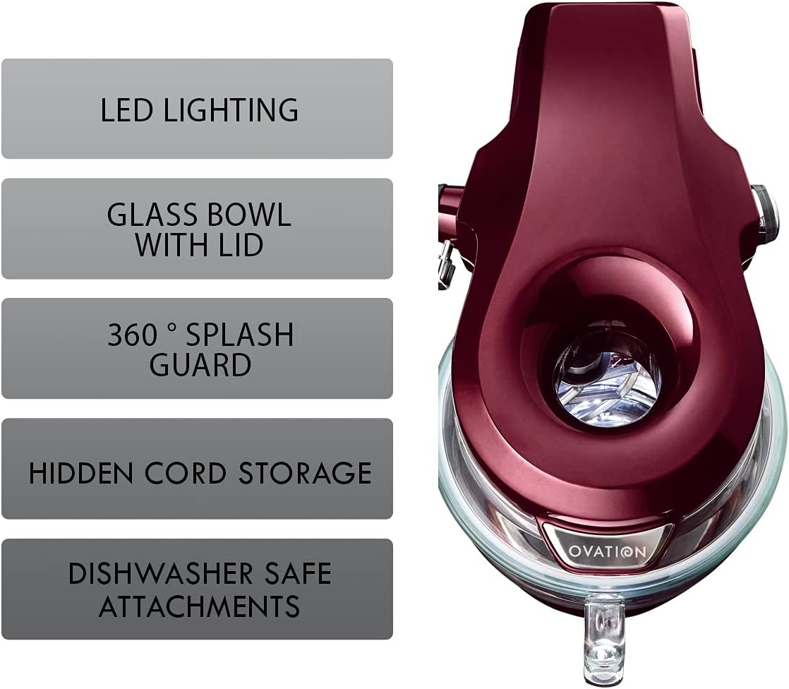 Kenmore 849083 Elite Ovation 49083 Exclusive Pour-In Top, 5 quart Tilt-Head Kitchen Stand Mixer, One Size, Red Burgundy