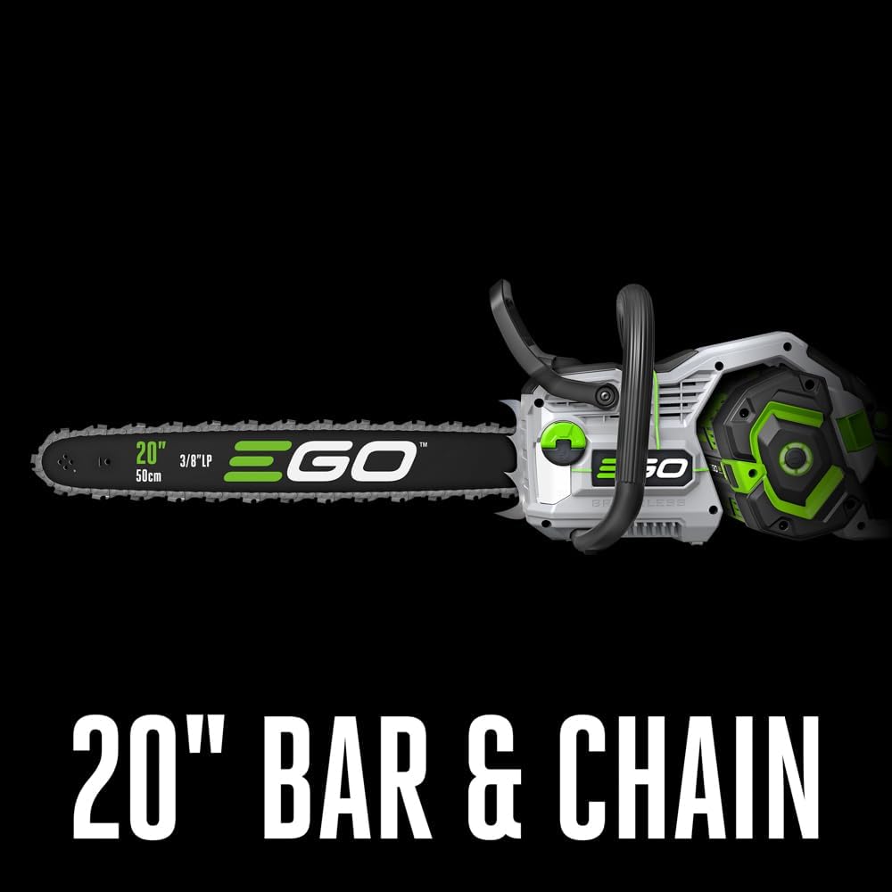 EGO Power+ CS2005 20-Inch 56-Volt Lithium-ion Cordless Chainsaw with Digital Display, LED Work Light, 6Ah Battery and 320W Charger