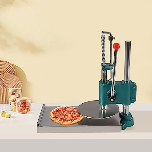 PaNeTnya Manual Pizza Dough Press Machine Stainless Steel Premade Pizza Dough Adjustable Thickness Pizza Dough Press Machine for Home and Commercial Use,Green
