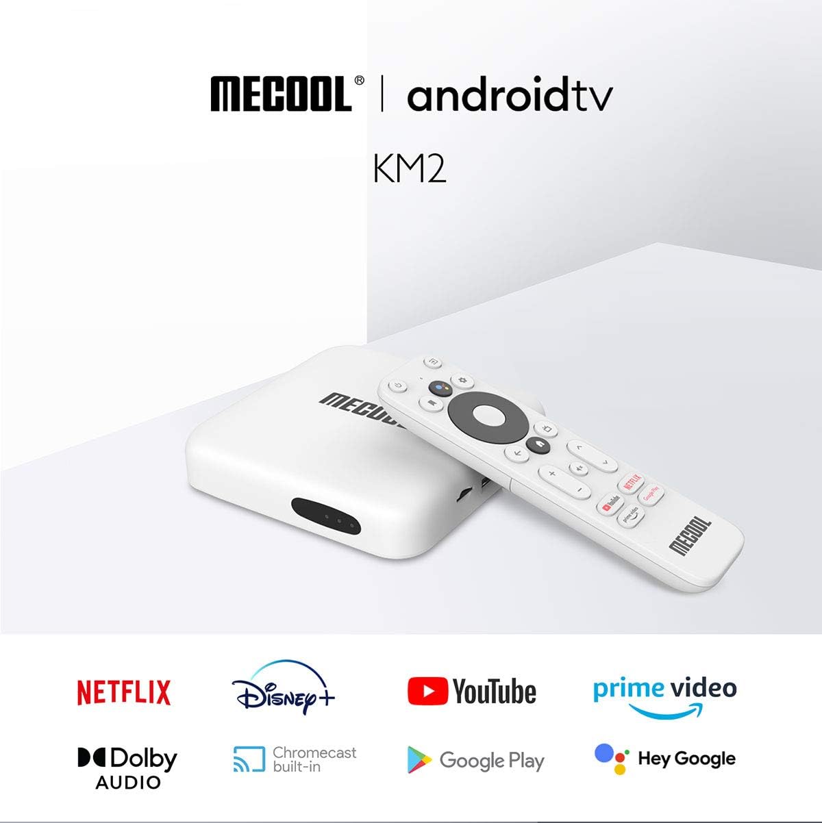MECOOL KM2 Android TV Netflix 4K with Google Assistant Chromecast Build in 4K HDR Streaming Media Player Google Certified