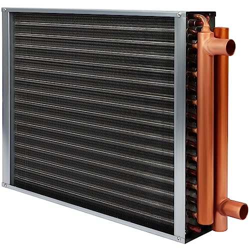 12 x 15 Heat Exchanger Water To Air, Copper Ports for Outdoor Wood Furnaces, Residential Heating and Cooling, and Forced Air Heating