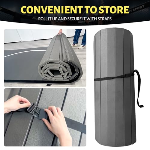 10' x 10' Wrestling Mat, Durable Judo Mat, Jiu Jitsu Mats for Home & Gym, Roll-Up Design for Martial Arts & BJJ Training