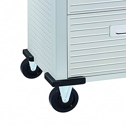 Seville Classics UltraHD Heavy Duty Rolling Cabinet Workbench Table w/Solid Wood Top, Workstation for Garage, Warehouse, Office, Workshop, 77" W x 20" D x 37.5" H, Granite, 12-Drawer
