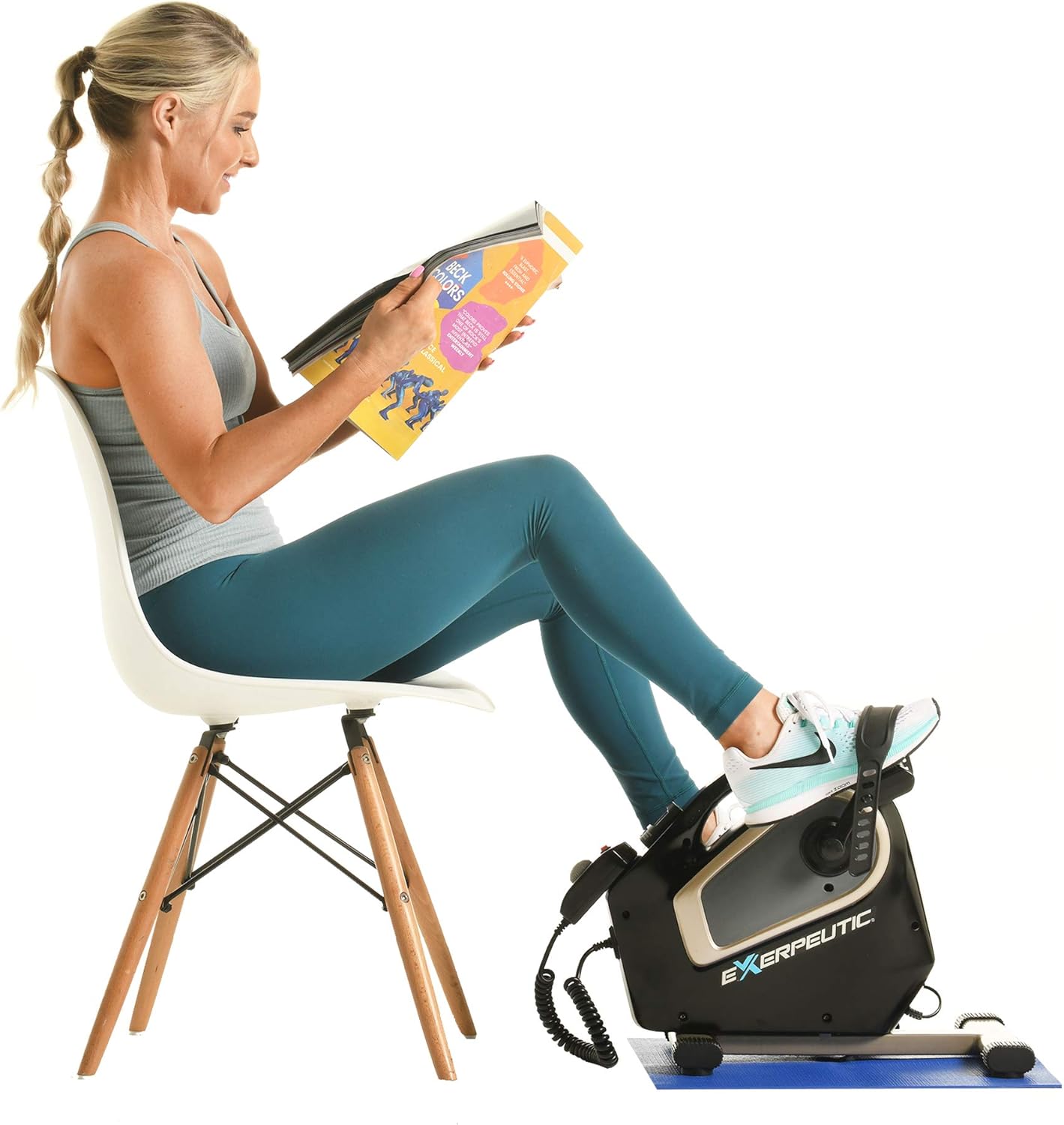 Exerpeutic 2000M Motorized Electric Legs and Arms Pedal Exerciser Mini Exercise Bike, Black