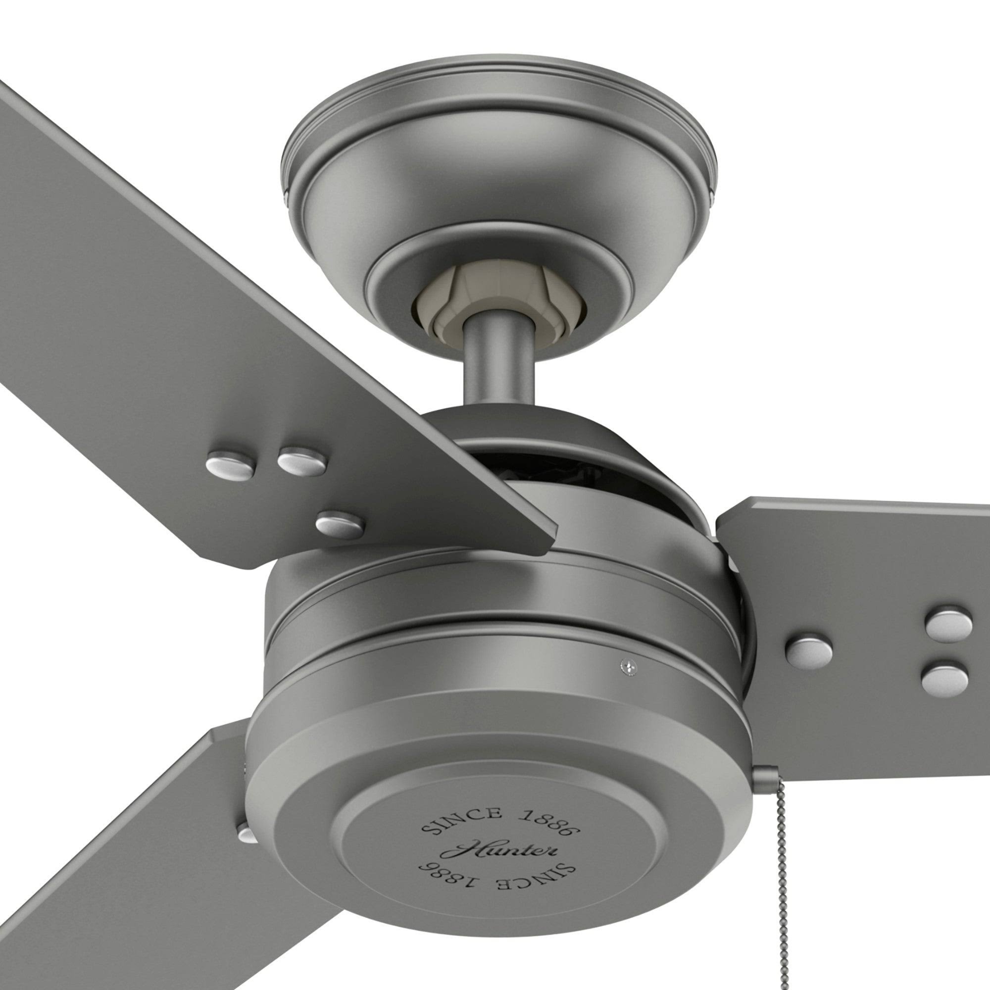 Hunter 50262 Cassius 44x22 Outdoor Ceiling Fan, Fresh White