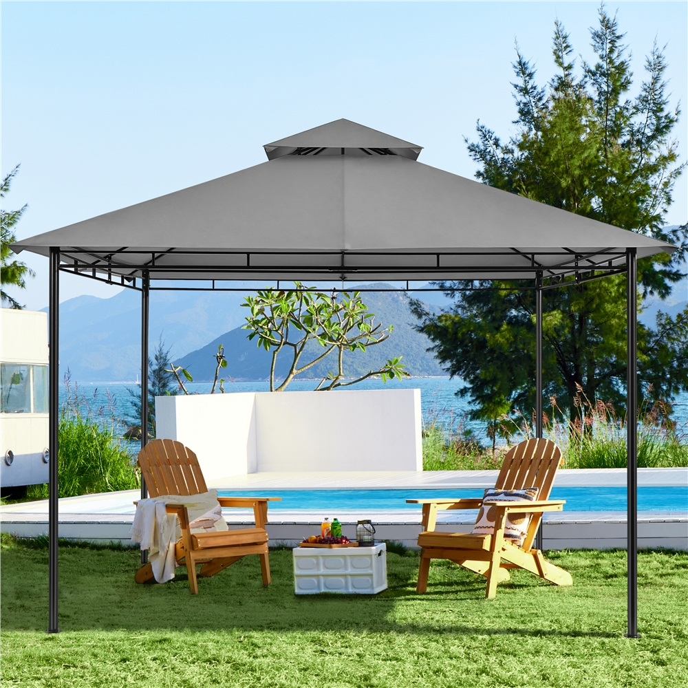 Yaheetech 11×11 ft Outdoor Patio Gazebo tent, Dark Gray