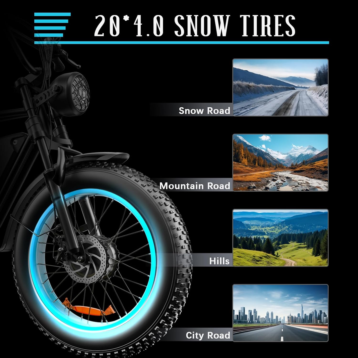 Electric Bike for Adults, 1000W 34MPH Motor Ebike with 48V/23AH Long Range Lithium Battery 1104Wh, Full Suspension Electric Dirt Bike,7-Speed 20 x4.0 Fat Tire Electric Bike(Green)