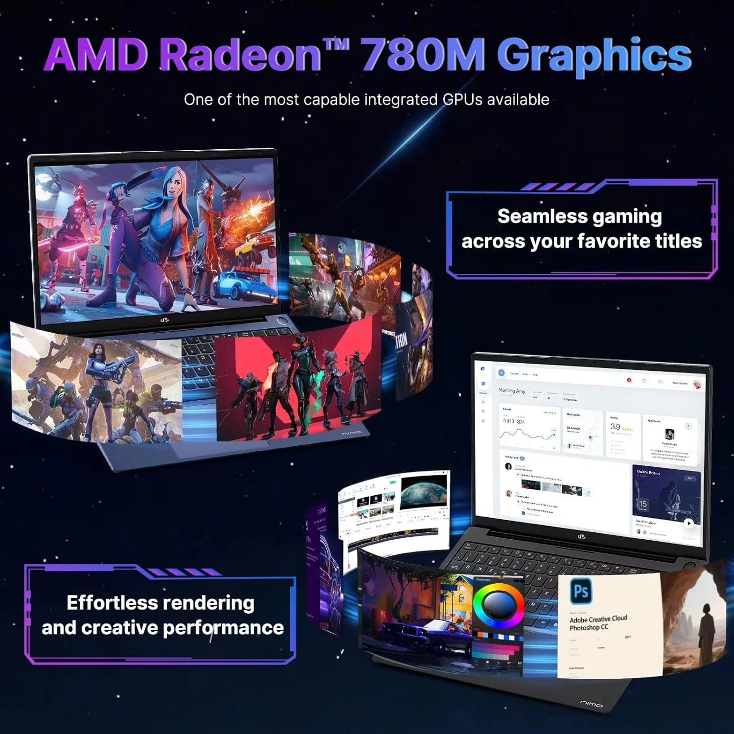 17.3 Gaming Laptop Ryzen 9 8945HS (Beat i9-13900H, Up to 5.2GHz) 32GB RAM, 1TB SSD, Radeon 780M, PD 100W Type-C AI-Enhanced for Copilot VR Ready, Backlit Keyboard, Fingerprint, 75W Battery, Black