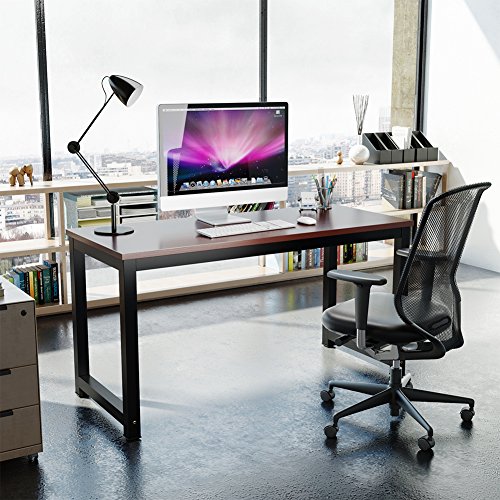 Tribesigns Modern Computer Desk, 63 x 31.5 inch Large Executive Office Desk Computer Table Study Writing Desk Workstation for Home Office, Spliced Desktop, White