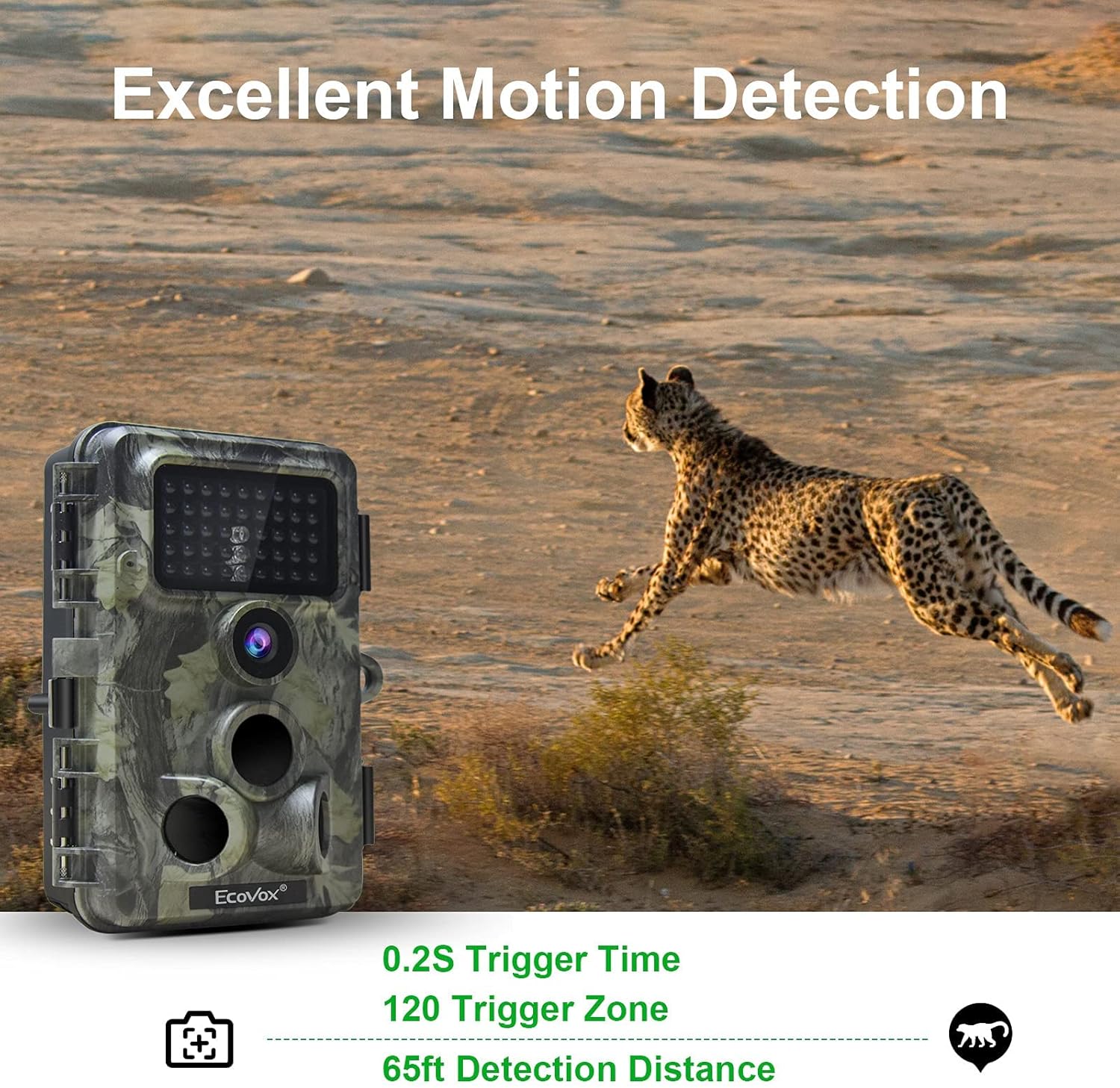 4K 30MP WiFi Trail Camera, Bluetooth APP Control 940nm No Glow Night Vision Hunting Game Camera 3 PIR 120° Wide 65ft Trigger IP66 Waterproof 2.4”LCD Screen for Wildlife Monitoring