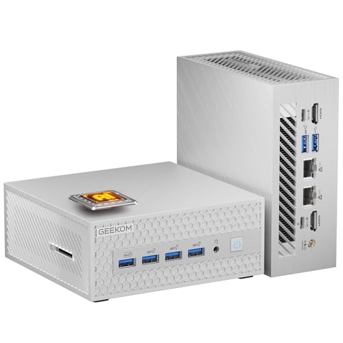 GEEKOM AE8 Max Mini Desktop Computer, AMD Ryzen7 8745HS(8C/16T,up to 4.9GHz),32GB DDR5 RAM & 1TB SSD, Mini PC Windows 11 Pro/AMD Radeon 780M/USB3.2 * 4/2.5G LAN for Gaming/Business
