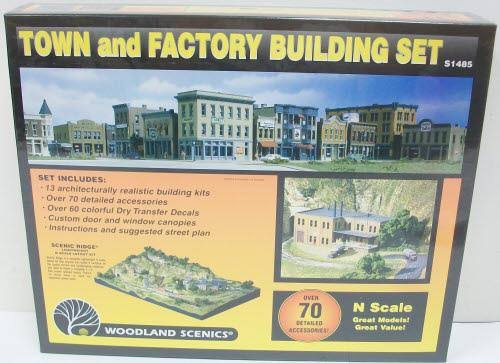 Town u0026 Factory Building Set - Kit - Scale: N | Woodland Scenics