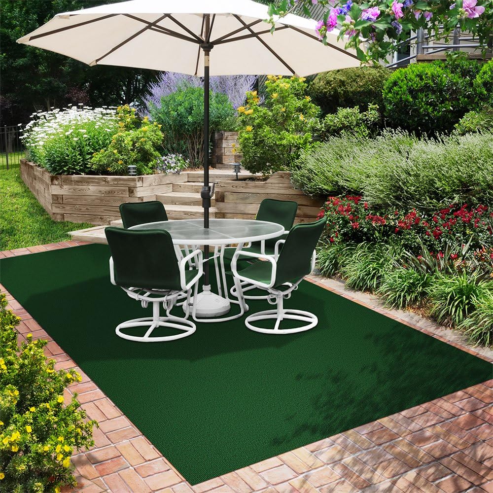 House, Home and More Indoor Outdoor Carpet with Rubber Marine Backing - Green - 6 Feet x 15 Feet