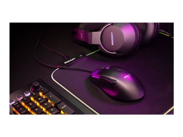 Roccat - Kone Pro Lightweight Performance PC Gaming Mouse with 19K dpi Optical Sensor, Aluminum Titan Wheel Pro u0026 RGB Lighti