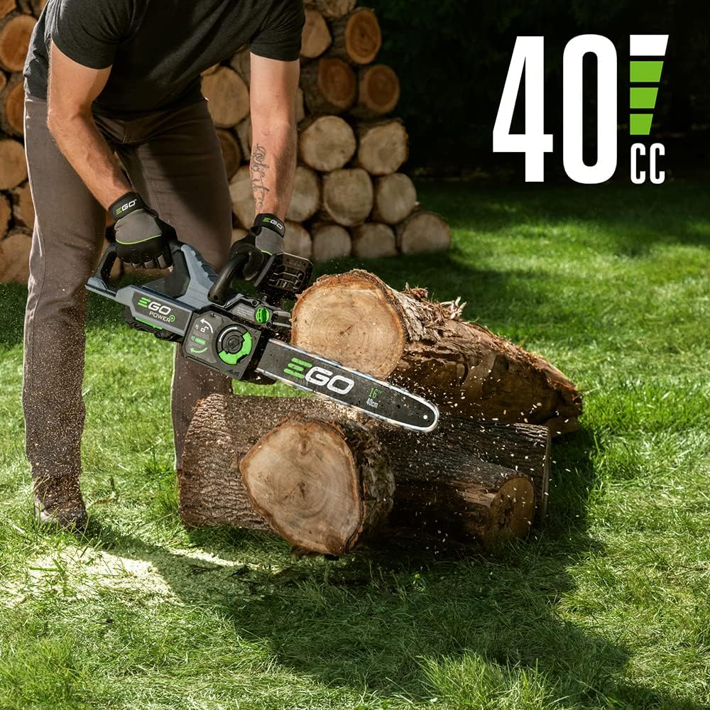 EGO Power+ CS1611 16-Inch 56V Lithium-ion Cordless Chainsaw - Battery and Charger Included, Black