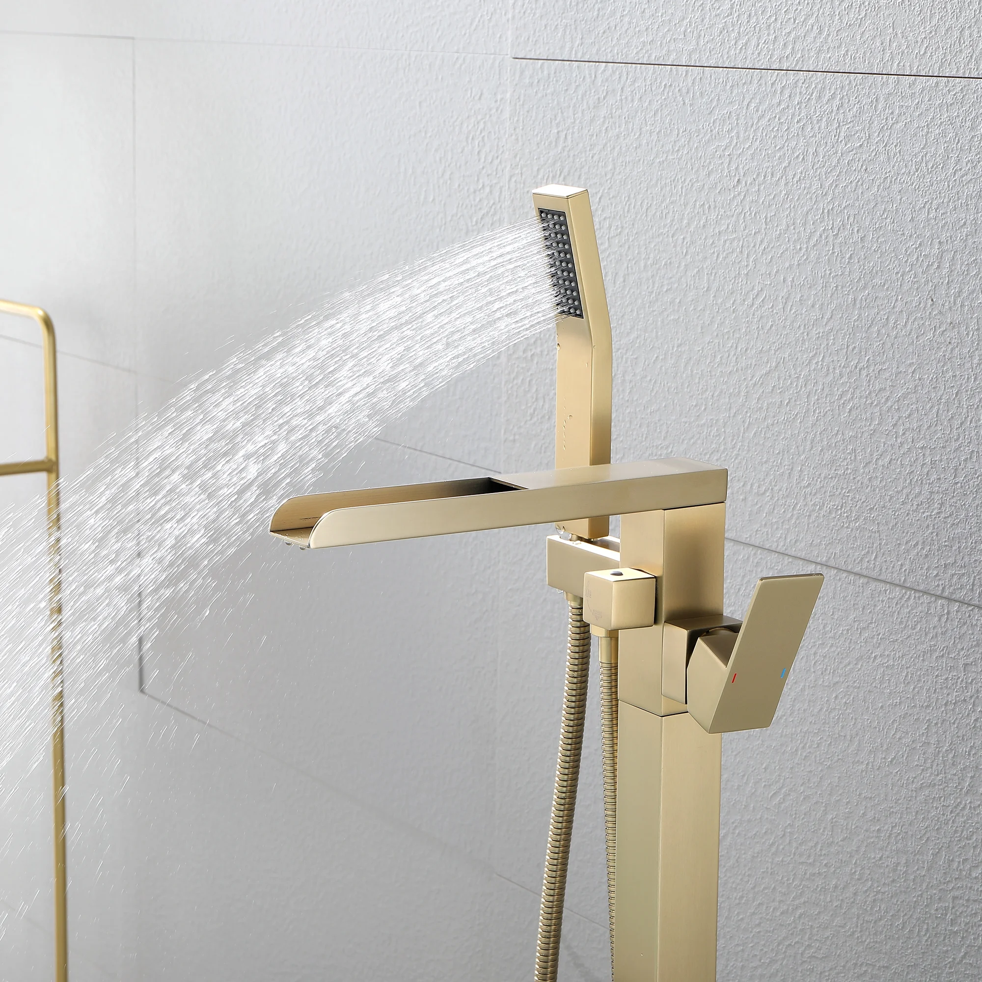 Matte Black Freestanding Tub Faucet with Handshower - 12.59 - Elegance and functionality for your bathroom!