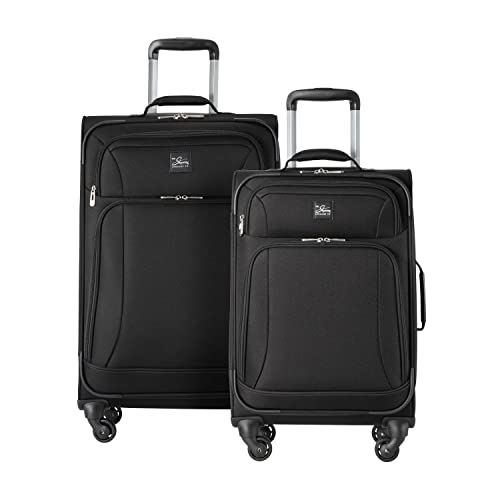 Skyway Epic Softside 4-Wheel Luggage Spinner Collection (Black, 2-Piece Set (20/24))