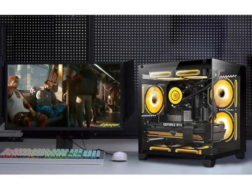 Panorama Gaming PC Desktop - AMD Ryzen 5 5600G 3.9GHz, RTX 4060 8GB, 32GB DDR4 RAM 3200, 1TB M.2 PCIE + 1TB SATA SSD, 240mm AIO, 11AC Wi-Fi, Windows 11 Pro 64-bit Desktop Computer, White