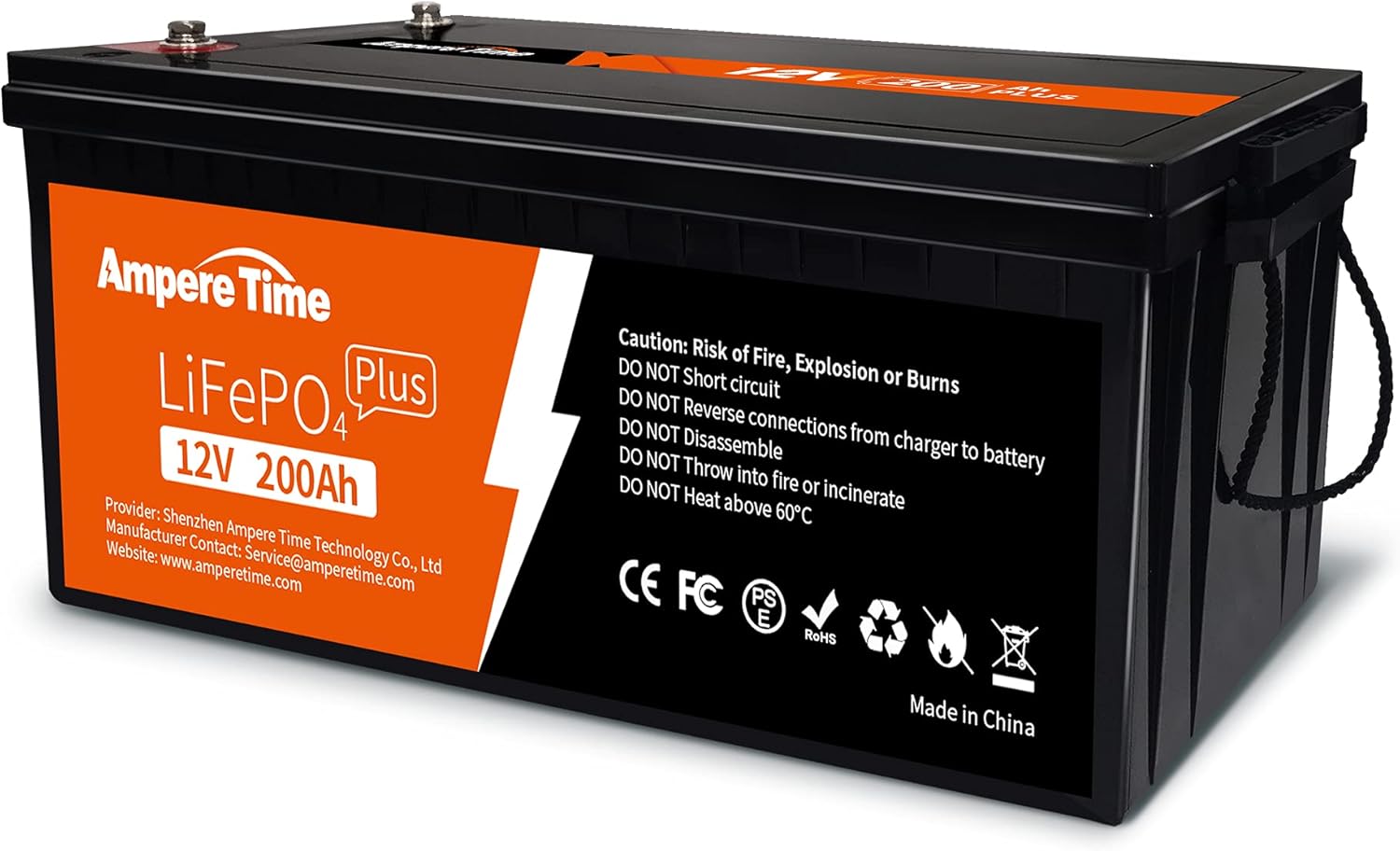 Ampere Time 12V 50Ah Lithium LiFePO4 Battery, Ideal Replacement for?12V 100Ah AGM SLA Battery, More Efficient Output & Much Lighter, 4000+ Cycles, Perfect for Boat, Security Devices, Camping, etc.