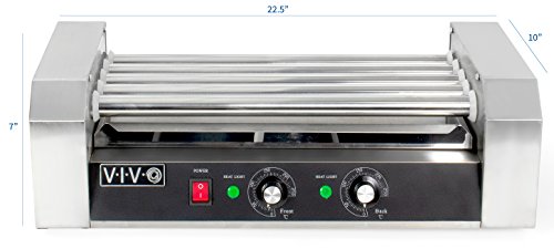 VIVO Electric 12 Hot Dog and 5 Roller Grill Cooker Warmer