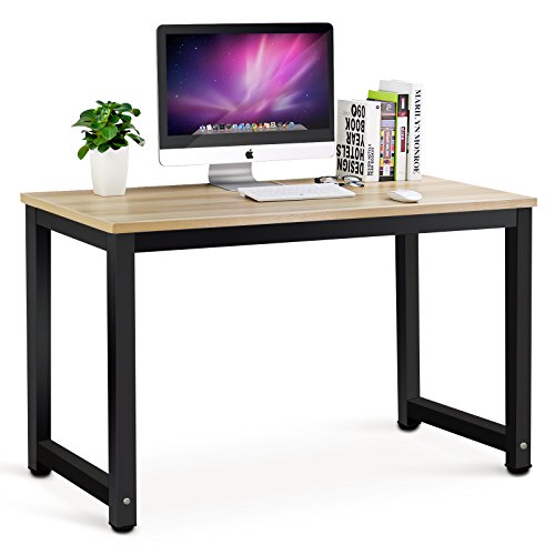 Tribesigns Modern Computer Desk, 63 x 31.5 inch Large Executive Office Desk Computer Table Study Writing Desk Workstation for Home Office, Spliced Desktop, White