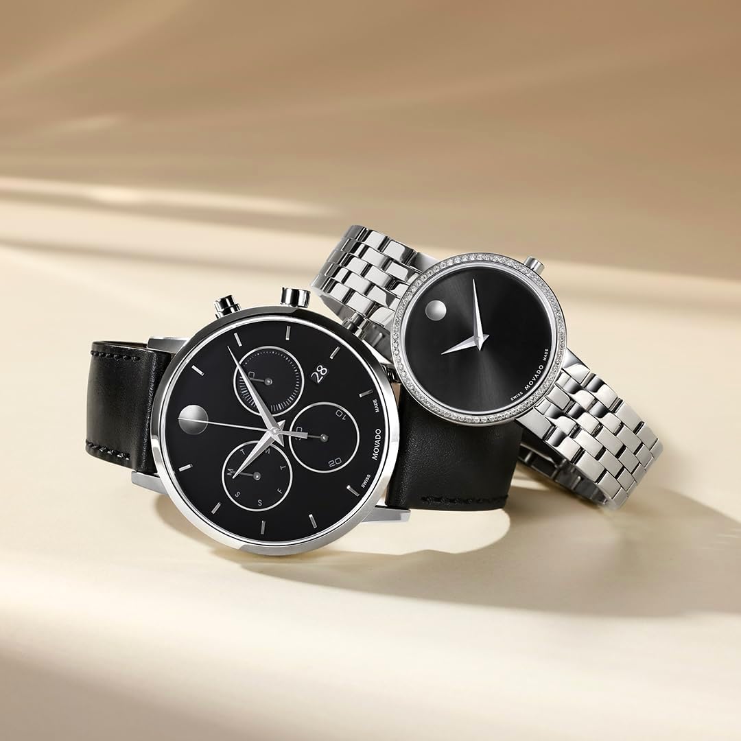 Movado Museum Classic Men's Watch - Swiss Quartz Chronograph Movement, Calfskin Strap - 3 ATM Water Resistance - Classic, Luxury Fashion Timepiece for Him - 42mm