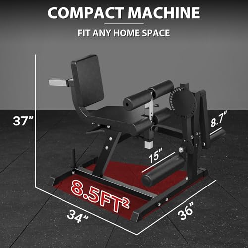 GMWD Leg Extension and Curl Machine, Lower Body Special Leg Machine, Adjustable Leg Exercise Bench with Plate Loaded, Leg Rotary Extension for Thigh, Home Gym Weight Machine