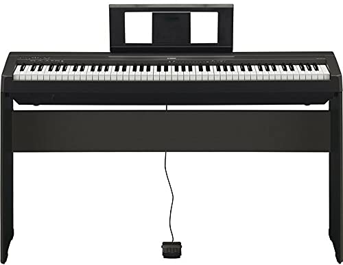 Yamaha 88-Key Weighted Portable Digital Piano Keyboard with Music Rest, Sustain Foot Switch, Built-in Speakers, USB Connectivity, Black (P45B)