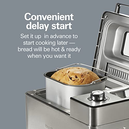 Hamilton Beach 29890 Premium Dough & Bread Maker Machine with Auto Fruit and Nut Dispenser