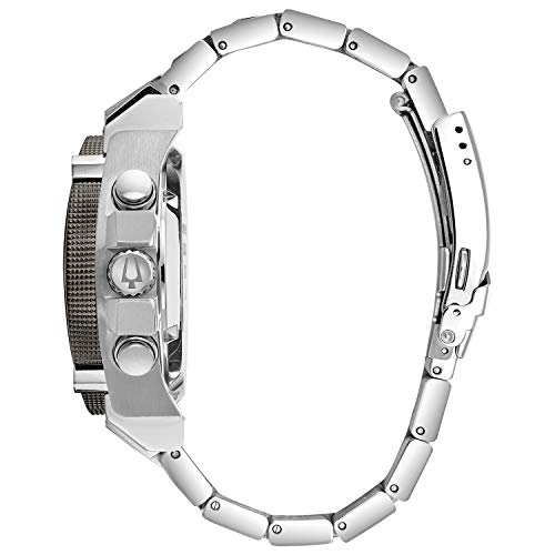 Bulova Men's Icon High Precision Quartz Chronograph Watch, Curved Mineral Crystal, 300m Water Resistant, Continuous Sweeping Secondhand, Luminous Markers