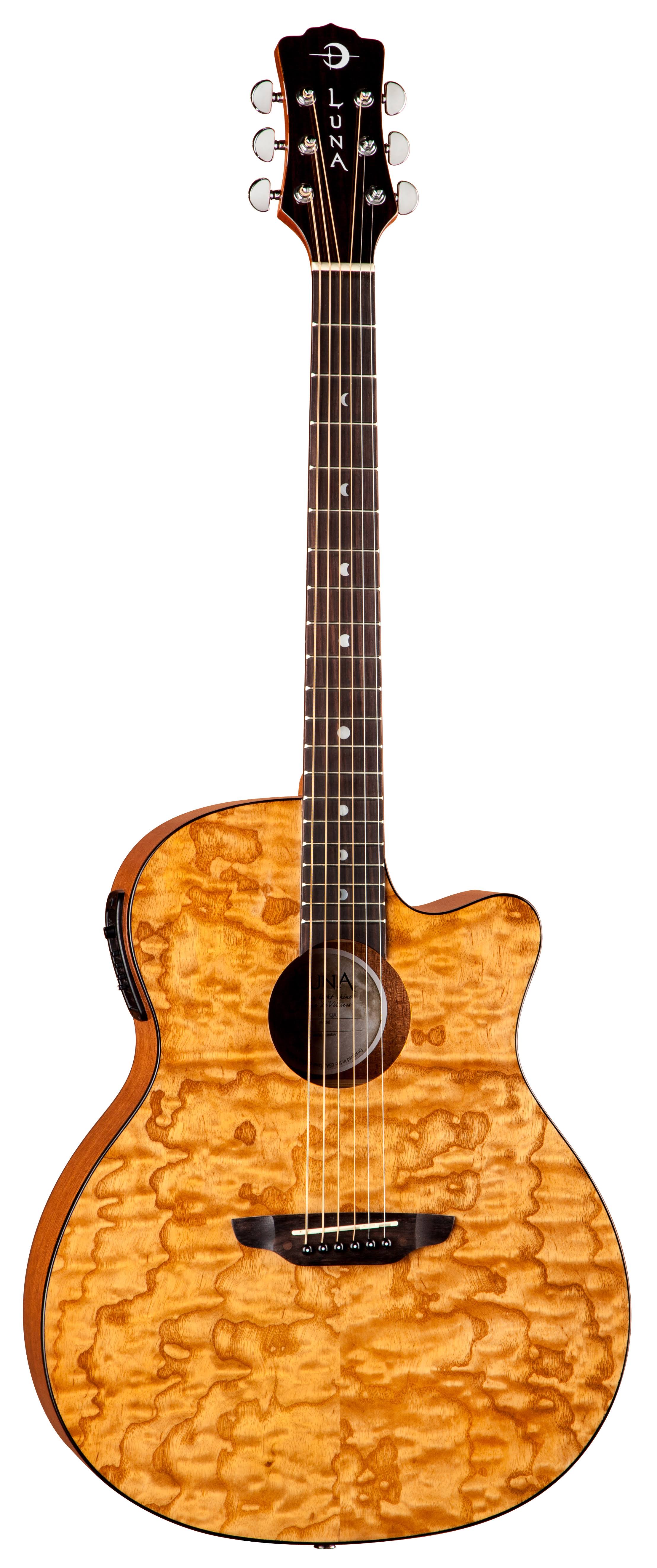 Luna Gypsy Quilt Ash Acoustic Electric Guitar Gloss Natural